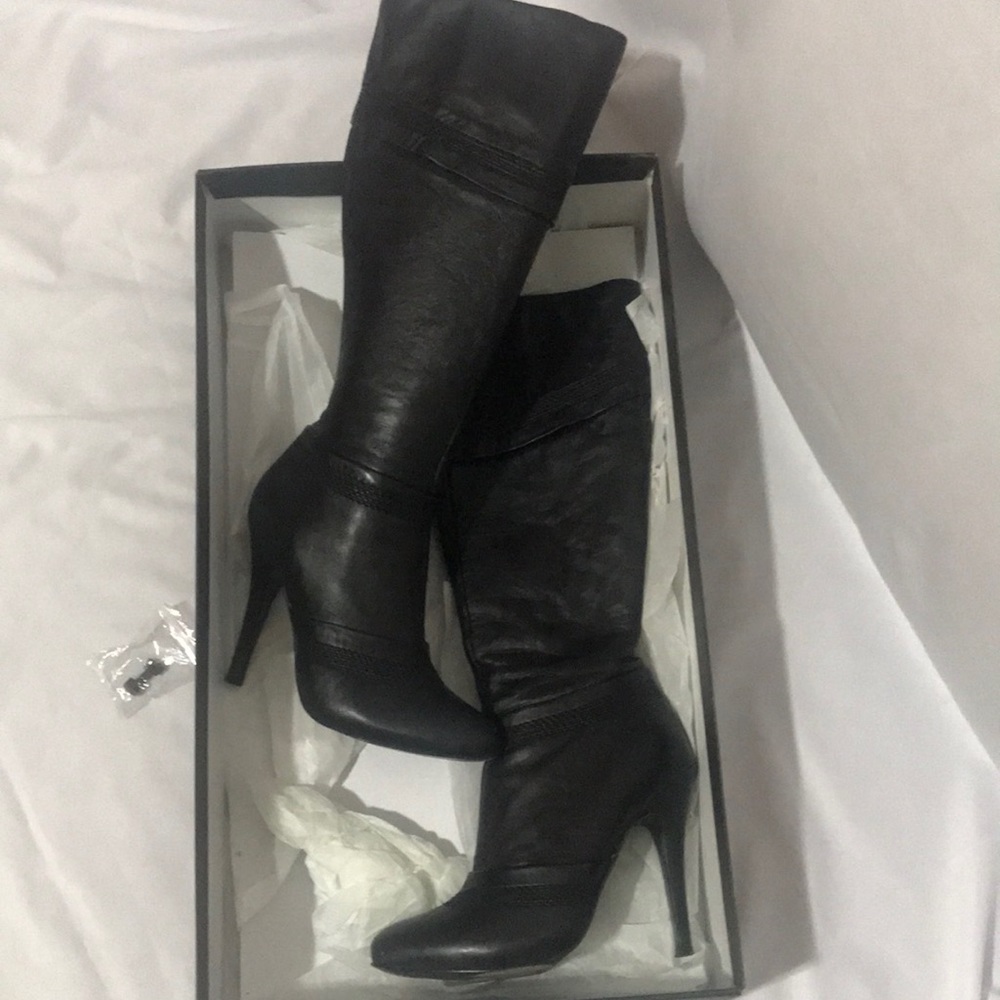 ALDO Size 6 Black Knee High Boots- 4.5 inch heel w/ hidden platform